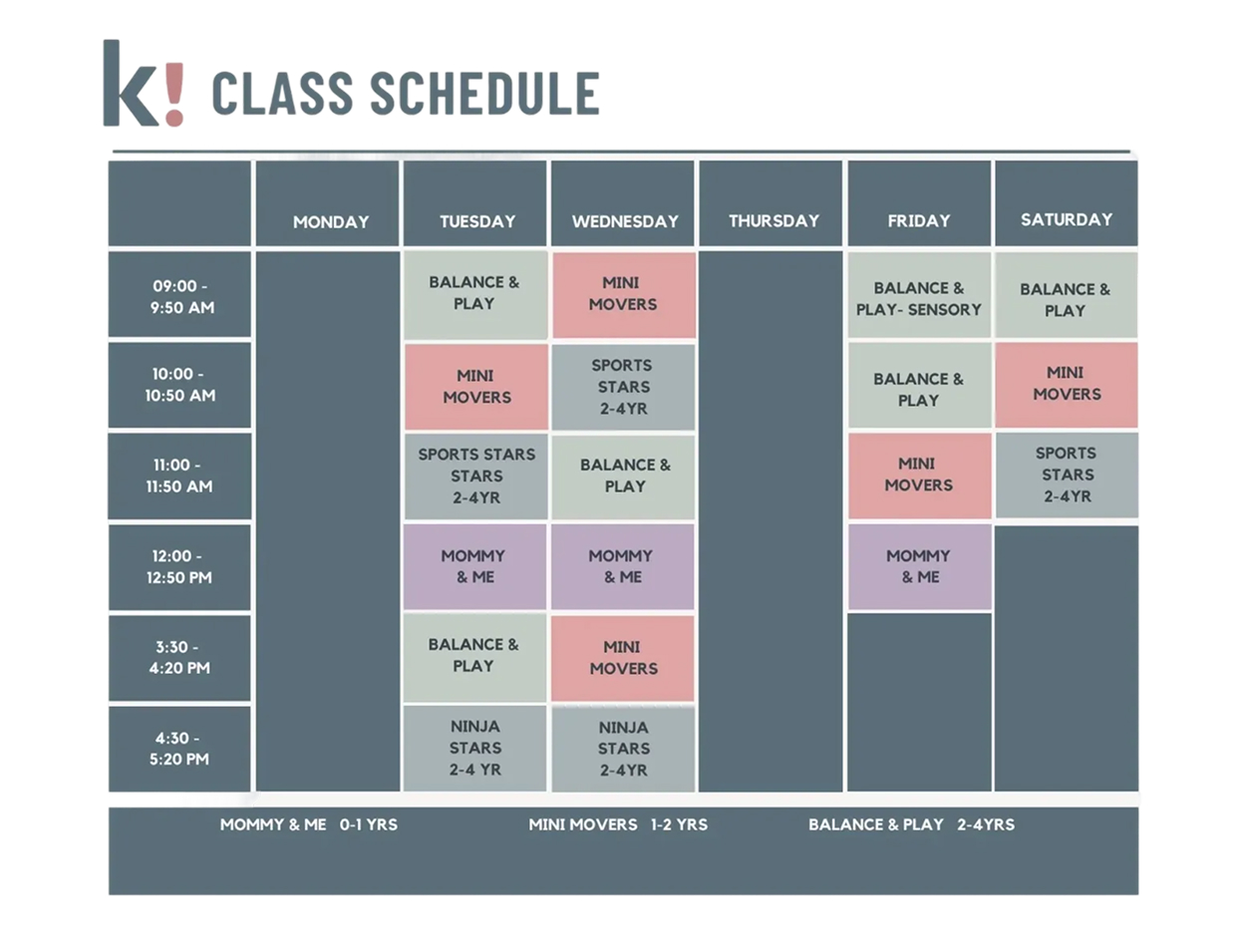 kickin it class schedule