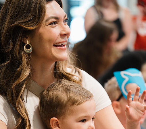 mom with child at kids gym