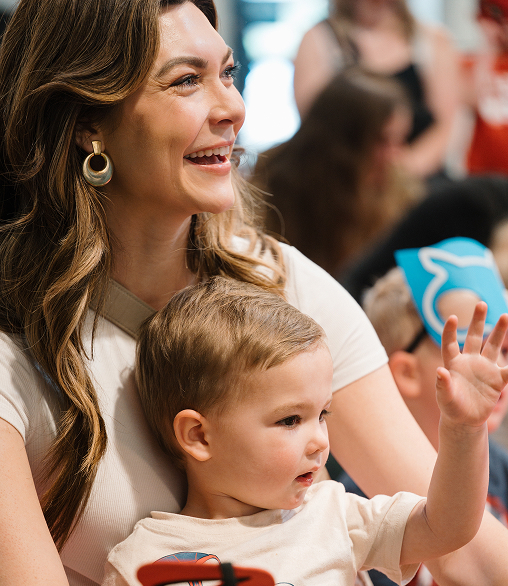 mom with child at kids gym