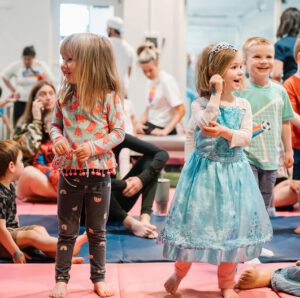 two girls at princess birthday party